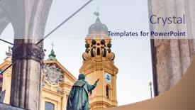  Presentation with historical buildings - Amazing presentation design having view-to-tops-of-majestic backdrop and a sky blue colored foreground
