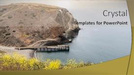  Presentation with los angeles - Colorful PPT theme enhanced with view-towards-the-dock backdrop and a  colored foreground