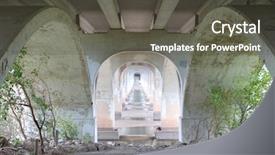  Presentation with crack - Presentation theme enhanced with view under the bridge background and a dark gray colored foreground