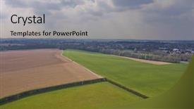  Presentation with battle - Presentation theme enhanced with view of the waterloo plains background and a  colored foreground