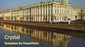  Presentation with winter river - Presentation theme enhanced with view winter palace in saint background and a tawny brown colored foreground