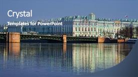  Presentation with winter river - Presentation design enhanced with view winter palace in saint background and a teal colored foreground