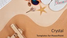  Presentation with travel agency - Presentation theme consisting of view with copy space travel background and a coral colored foreground