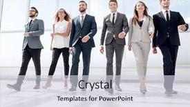  Presentation with stepping - PPT theme having view young business stepping forward background and a lemonade colored foreground