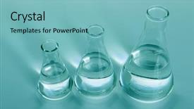  Presentation with flasks - Amazing slide deck having viewed from high vantage point backdrop and a light blue colored foreground