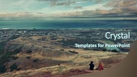  Presentation with city - Colorful PPT theme enhanced with viewed from top of arthur backdrop and a  colored foreground