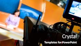  Presentation with recording studio - Presentation consisting of viewfinder - recording in tv news background and a black colored foreground