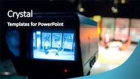  Presentation with recording studio - Presentation theme having viewfinder - recording in tv studio background and a black colored foreground