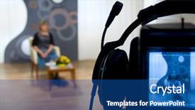  Presentation with recording - PPT theme with viewfinder - recording in tv studio background and a ocean colored foreground