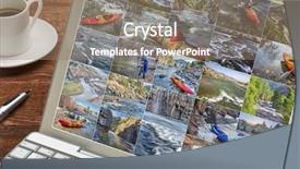  Presentation with rivers - Presentation with viewing whitewater kayak and packraft picture collection on a laptop with a cup of coffee- paddling on mountain rivers in colorado featuring the same male paddler background and a coral colored foreground