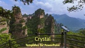  Presentation with china travel - Theme with viewpoint-in-tianzi-avatar-mountains background and a tawny brown colored foreground