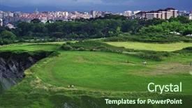  Presentation with natural spa resort - Amazing PPT layouts having viewpoint of faro cabo mayor backdrop and a  colored foreground