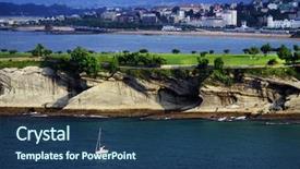  Presentation with natural spa resort - Theme having viewpoint of faro cabo mayor background and a  colored foreground
