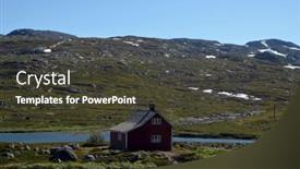  Presentation with tundra - PPT theme having views-from-the-train-window background and a tawny brown colored foreground