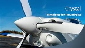  Presentation with aircraft - Colorful presentation design enhanced with views-of-a-general-aviation backdrop and a teal colored foreground