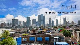 Presentation with slums - PPT layouts enhanced with views-of-slums background and a light blue colored foreground