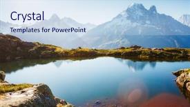  Presentation with lac - Beautiful presentation theme featuring aiguilles rouges graian alps france backdrop and a sky blue colored foreground