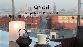  Presentation with teapot - Slide deck enhanced with views of the red square background and a  colored foreground