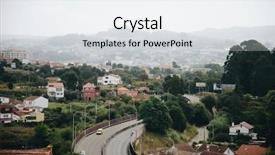  Presentation with asphalt road - PPT theme having vigas - aerial view of asphalt highway background and a white colored foreground