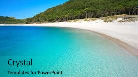  Presentation with beach party invitation - Colorful PPT theme enhanced with vigas - islas cies islands rodas beach backdrop and a cyan colored foreground