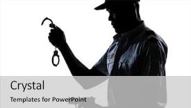  Presentation with cartoon kids holding hands - Beautiful presentation featuring vigils - afro american policeman holding handcuffs backdrop and a light gray colored foreground