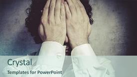  Presentation with eyes - Colorful slides enhanced with vigils - businessman covering his eyes man backdrop and a sky blue colored foreground