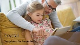  Presentation with daughter - Colorful presentation enhanced with vigils - father and daughter connected backdrop and a red colored foreground