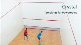  Presentation with rear view of bodyguard - Colorful PPT theme enhanced with vigils - rear view of two competitive backdrop and a sky blue colored foreground