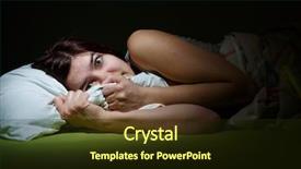  Presentation with eyes - Audience pleasing PPT theme consisting of vigils - young woman in bed backdrop and a wine colored foreground