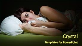  Presentation with eyes - Colorful PPT layouts enhanced with vigils - young woman in bed backdrop and a wine colored foreground
