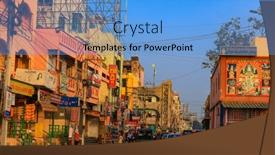  Presentation with traffic congestion - Cool new presentation theme with vijayawada-india-january-6-2019 backdrop and a light blue colored foreground