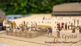  Presentation with agriculture - Colorful slides enhanced with viking-settlement-miniature-outdoor-agriculture backdrop and a coral colored foreground