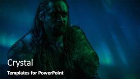  Presentation with aurora borealis - Amazing PPT layouts having viking-warrior-against-aurora-borealis backdrop and a black colored foreground