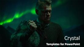  Presentation with aurora borealis - Audience pleasing PPT layouts consisting of viking-warrior-against-aurora-borealis backdrop and a black colored foreground