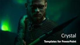  Presentation with aurora borealis - Cool new theme with viking-warrior-against-aurora-borealis backdrop and a black colored foreground