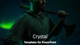  Presentation with aurora borealis - PPT theme consisting of viking-warrior-against-aurora-borealis background and a black colored foreground