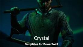  Presentation with aurora borealis - Beautiful PPT theme featuring viking-warrior-against-aurora-borealis backdrop and a black colored foreground