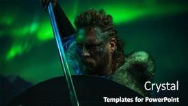  Presentation with aurora borealis - Cool new slides with viking-warrior-against-aurora-borealis backdrop and a black colored foreground