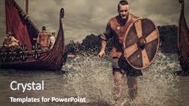  Presentation with warrior - PPT theme consisting of viking warrior in the attack background and a gray colored foreground