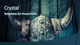  Presentation with warrior - Colorful slides enhanced with helmet viking warrior male dressed backdrop and a wine colored foreground