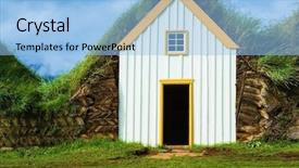  Presentation with vikings - Beautiful theme featuring vikings the village of ancestor backdrop and a light blue colored foreground