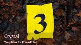  Presentation with number - Audience pleasing slides consisting of vile - number three on dirty paper backdrop and a  colored foreground