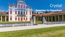  Presentation with bassano - Slide deck with villa-angarano-in-bassano-del background and a teal colored foreground