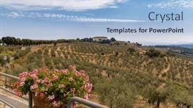  Presentation with villa - Slides consisting of villa-di-artimino-unesco-site background and a light blue colored foreground