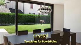  Presentation with dining - PPT theme having villa interior beautiful dining room background and a tawny brown colored foreground