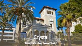  Presentation with villa - Presentation design consisting of villa maria herritage houses background and a gray colored foreground