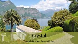  Presentation with villa - Audience pleasing theme consisting of villa melzi in bellagio town backdrop and a gold colored foreground