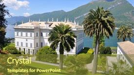  Presentation with villa - Colorful slides enhanced with villa melzi in bellagio town backdrop and a tawny brown colored foreground