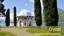  Presentation with villa - Audience pleasing PPT layouts consisting of villa melzi in bellagio backdrop and a  colored foreground