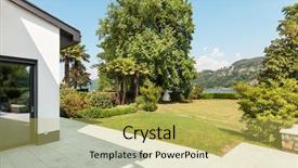  Presentation with villa - Beautiful theme featuring  backdrop and a  colored foreground